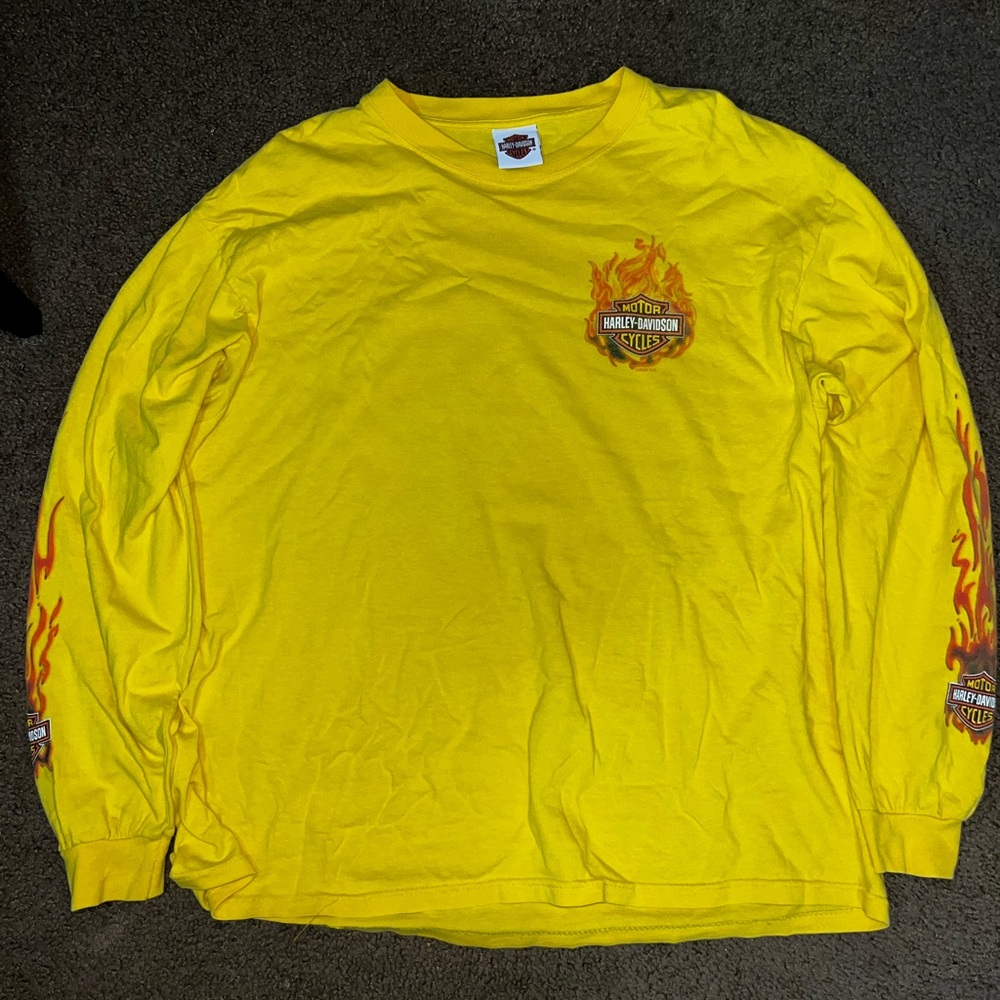 Harley-Davidson Men's Yellow Long Sleeve Shirt